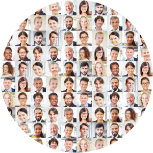 viele Menschen Gesichter