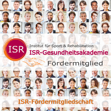 Logo der ISR-Fördermitglieder schwebt vor vielen Gesichtern unterschiedlicher Herkunft